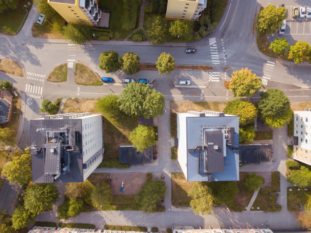 istock Flying over urban area, Stockholm 1045026068