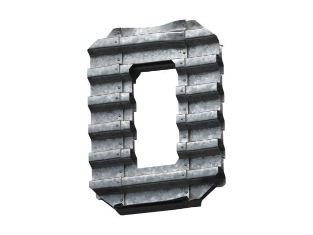 istock Metal sheeets corrugated font. 1045026520