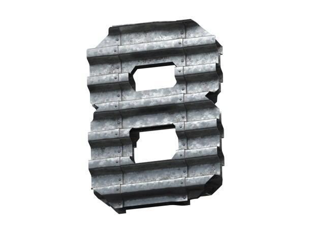 istock Metal sheeets corrugated font. 1045026852