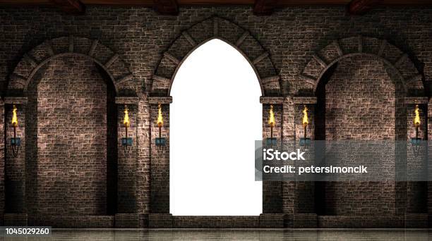 Arches And Gate Isolated Stock Photo - Download Image Now - Castle, Medieval, Gate