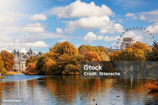istock View towards St. James Park in London during autumn, United Kingdom 1045032662
