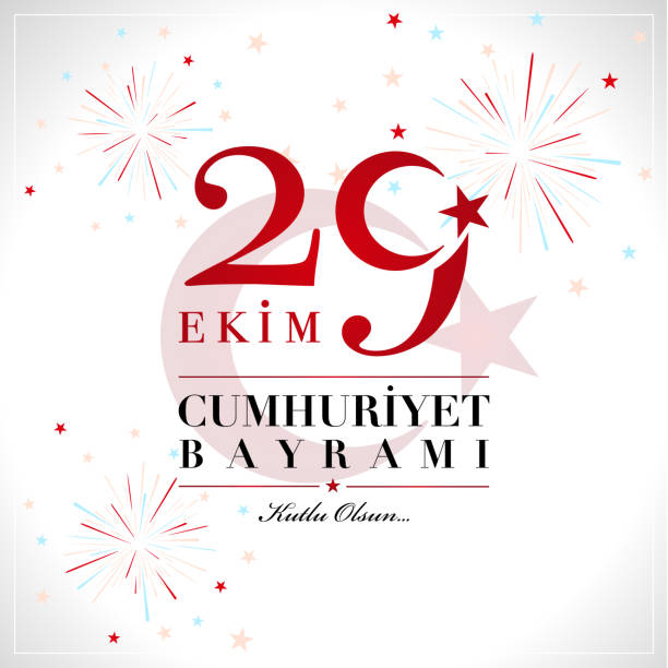 ilustraciones, imágenes clip art, dibujos animados e iconos de stock de ekim 29 cumhuriyet bayrami. día 29 de octubre nacional república de turquía - octubre