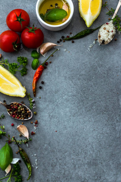 istock Ingredients for tomato sauce. cooking italian. copy space 1045043754