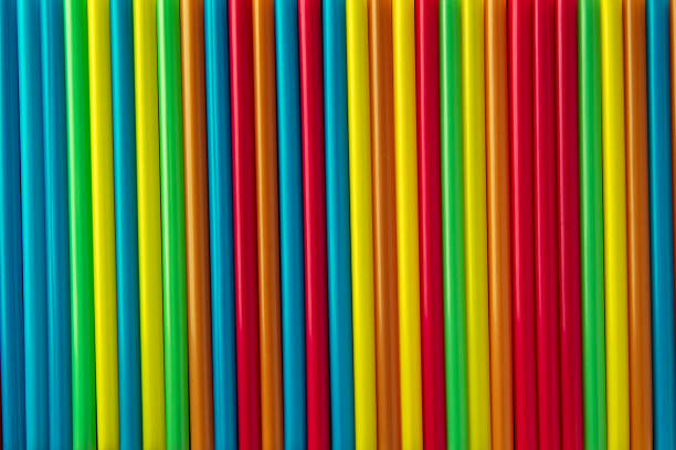 istock Colorful corrugated plastic arrange in row as background 1045043826
