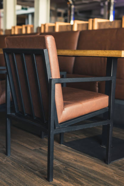 istock Brown soft chair in the restaurant 1045045786
