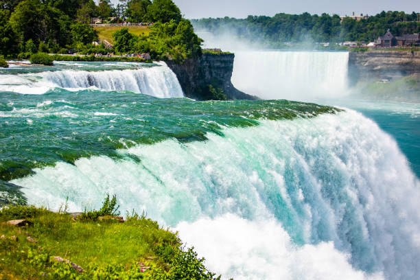 istock Massive Waterfall cascades close up in summer 1045048454