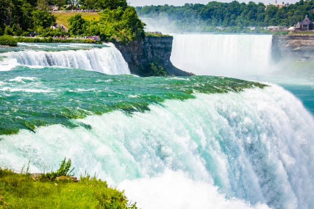istock Massive Waterfall cascades close up in summer 1045048464