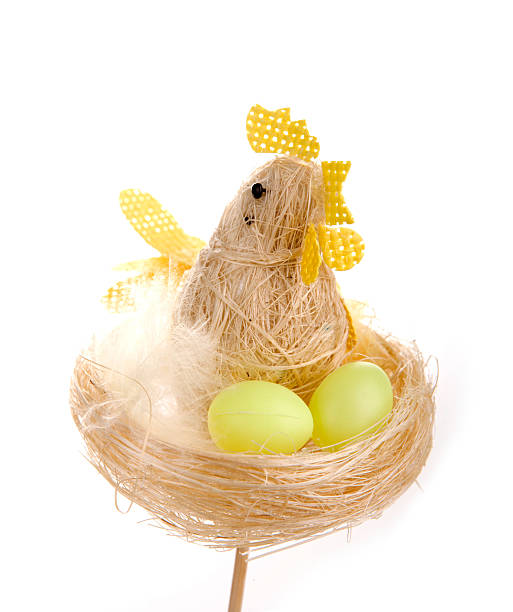 istock Chicken and eggs in weed basket 104505284