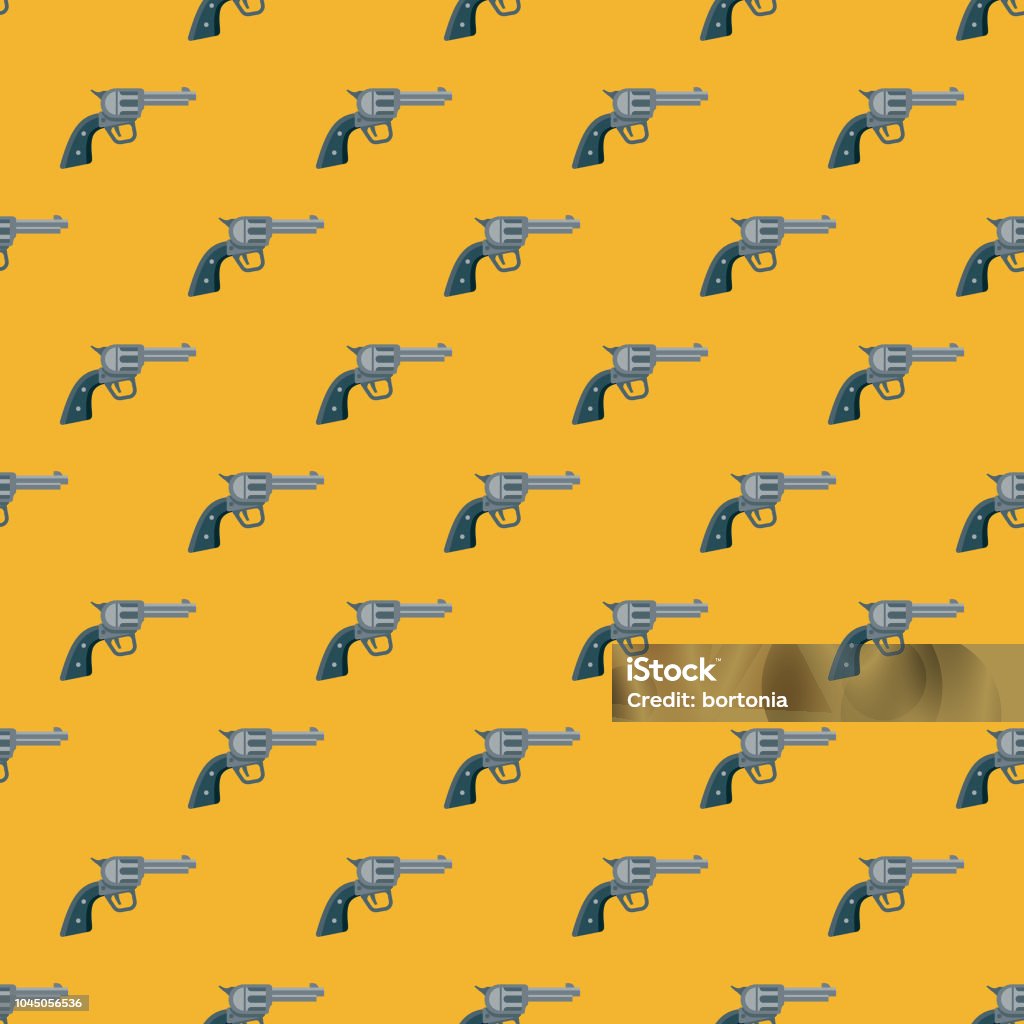 Handgun Crime Seamless Pattern A cute flat design icon seamless pattern, which can be tiled on all sides. File is built in the CMYK color space for optimal printing and can easily be converted to RGB. No gradients or transparencies used, the shapes have been placed into a clipping mask. Aiming stock vector