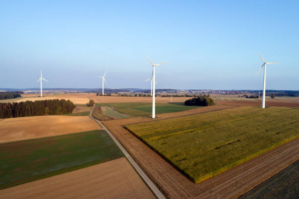 istock Wind Turbines, Aerial View 1045063462