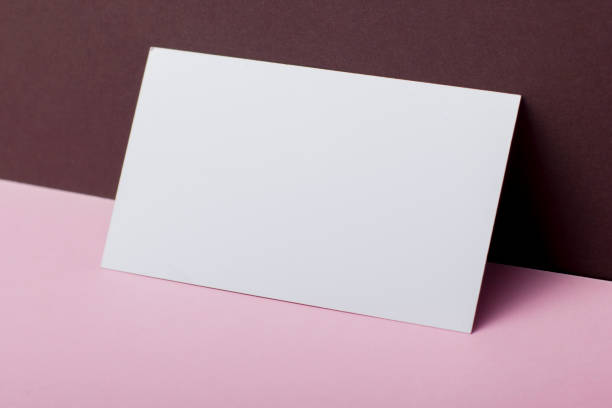 istock Business cards blank. Mockup on color background. Flat Lay. copy space for text 1045103436