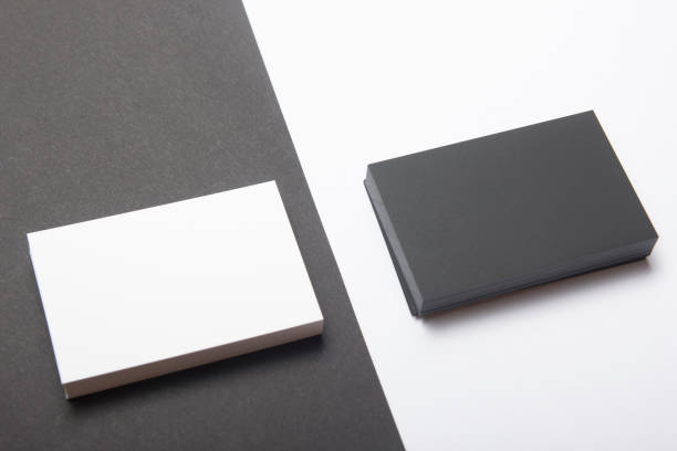 istock Business cards blank. Mockup on color background. Flat Lay. copy space for text 1045103480