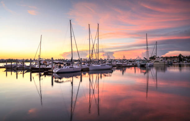 istock Sunrise over a quiet harbor in old Naples, 1045116744