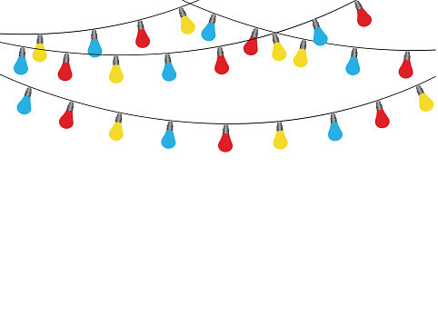 Christmas Lights Isolated Stock Illustration - Download Image Now -  Backgrounds, Blue, Bright - iStock