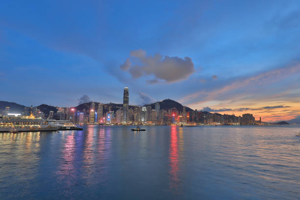 istock the landmark in the evening Victoria harbor 1045130838