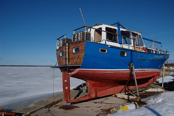 istock yacht at frozen harbor 104514460