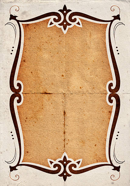 White weathered paper with a brown framed box in middle