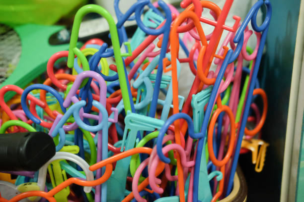 istock Close up collection of colorful plastic hangers 1045154892