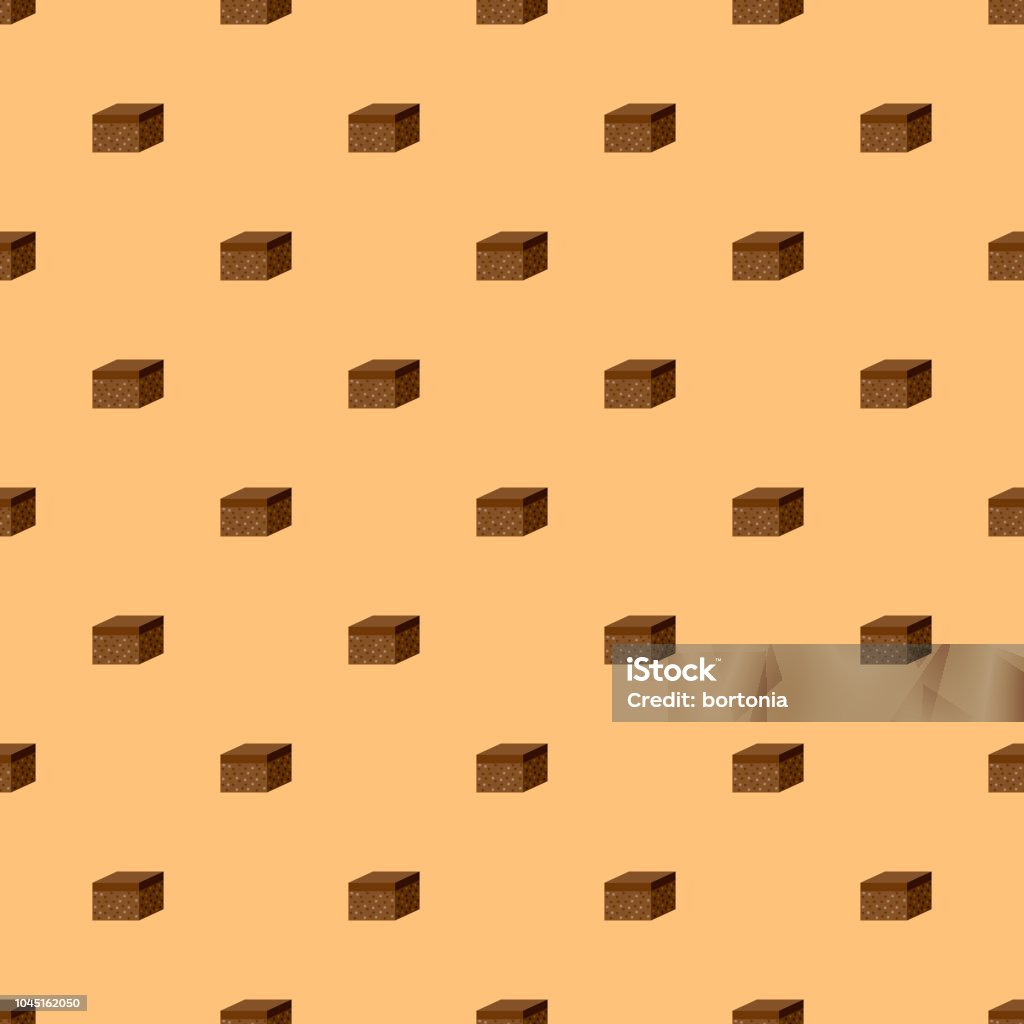 Brownie Sweet Desserts Seamless Pattern A cute flat design icon seamless pattern, which can be tiled on all sides. File is built in the CMYK color space for optimal printing and can easily be converted to RGB. No gradients or transparencies used, the shapes have been placed into a clipping mask. Brownie stock vector