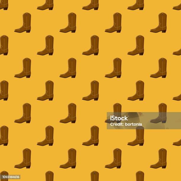 Cowboy Boot Wild West Seamless Pattern Stock Illustration - Download Image Now - Cowboy Boot, West - Direction, Western - Film Genre