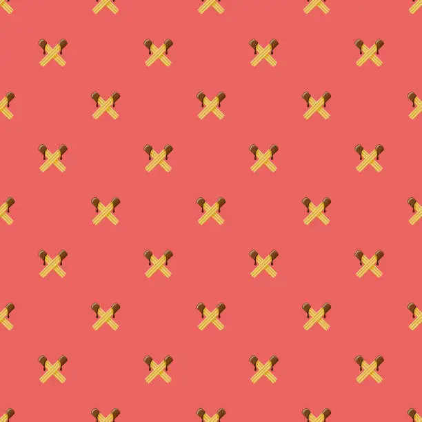 Vector illustration of Churros Sweet Desserts Seamless Pattern