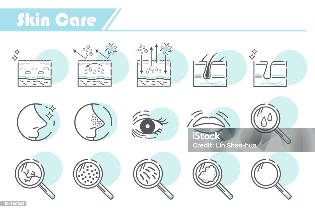 Skin Care Icon Skin Care Icon set -  Simple Line Series Icon Symbol stock vector