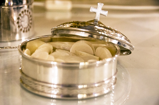 Silver bowl for the Christian holy communion