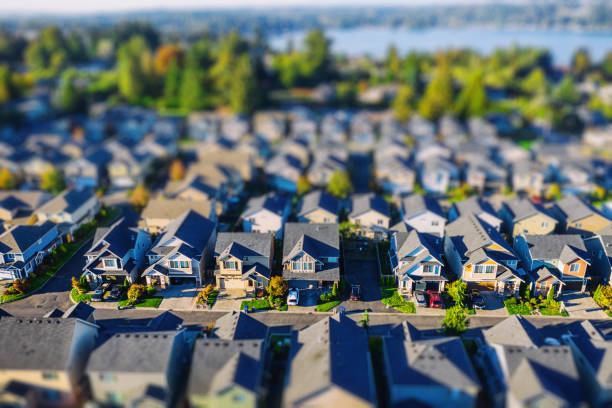 istock Tiny Neighborhood Aerial Tilt-shift Photo 1045177562