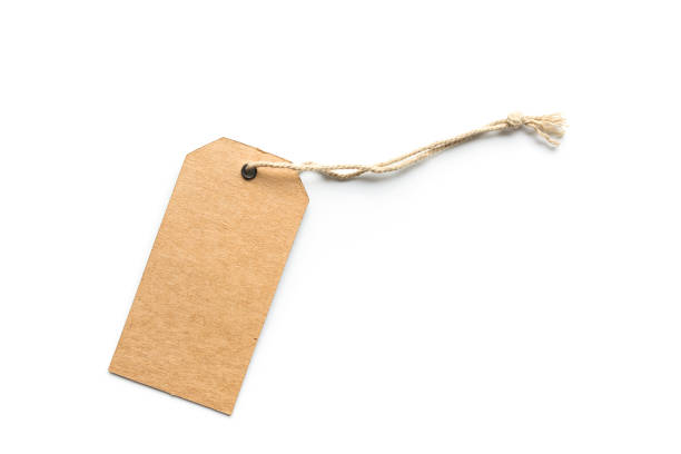 istock Blank brown cardboard price tag or label isolated white background. 1045179712