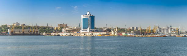 istock Hotel in a port of Odessa panoramic view 1045187520