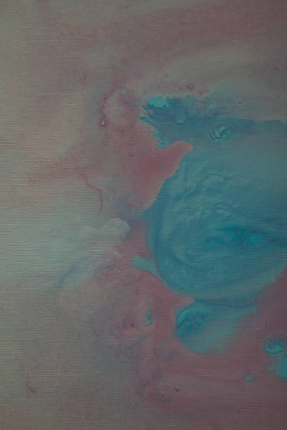 istock Pink and Light Blue Abstract Art Fluid Acrylic Background Graphic Resource on Canvas 1045188102