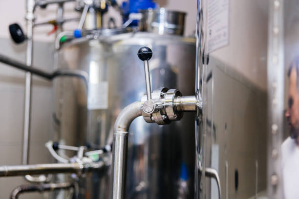 istock an image of a craft beer equipment at a brewery 1045195230