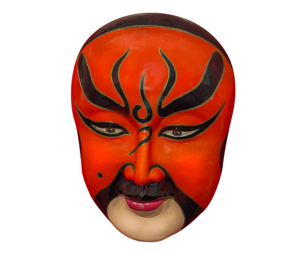 istock Chinese Opera Mask with clipping path isolated on White Background,Lunar New Year 1045197404