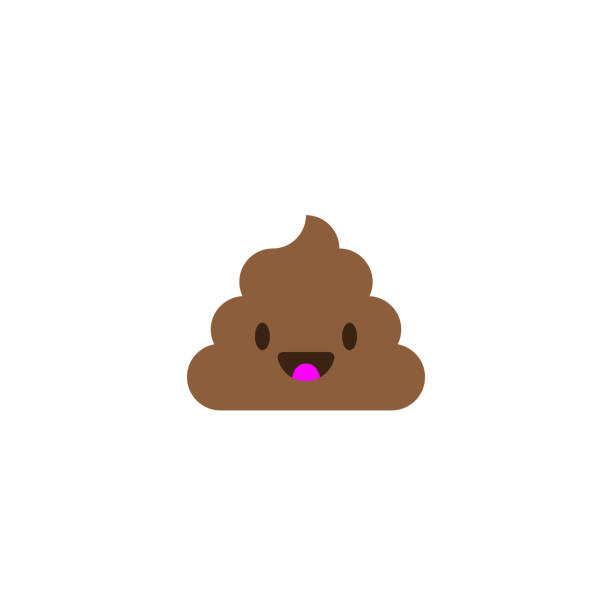 Pile of Poo icon. Shit emoticon flat design Pile of Poo icon. Shit emoticon flat design animal dung stock illustrations