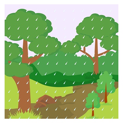 Ilustración de Paisaje De Dibujos Animados Lindo Y Cool De Selva Tropical Lluviosa y más Vectores Libres de Derechos de Agricultura - iStock Ilustración de Paisaje De Dibujos Animados Lindo Y Cool De Selva Tropical Lluviosa y más Vectores Libres de Derechos de Agricultura - iStock
