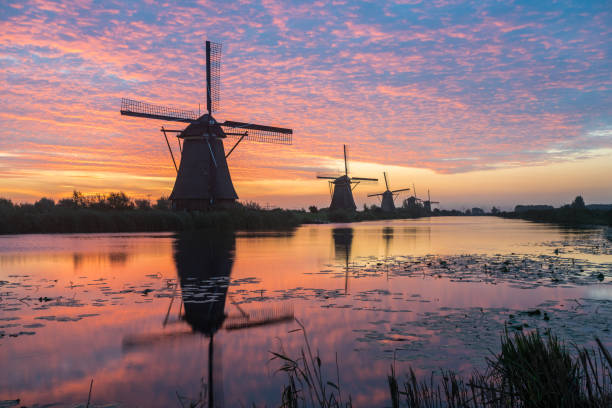 istock Kinderdijk in holland by sunrise 1045203374