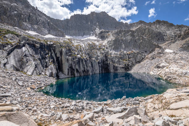 Precipice Lake so still it's a mirror lake in the high sierras