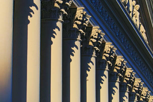istock Corinthian greek architectural columns pattern – classical architecture, building detail 1045209830