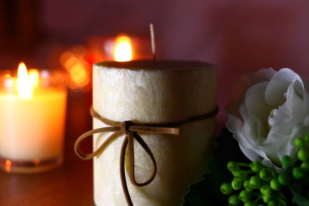 istock White flowers and candles 1045213314