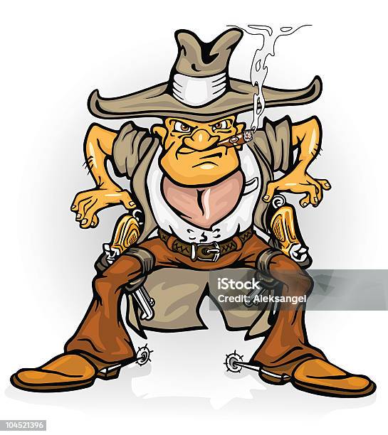 Western Cowboy Bandit With Gun Stock Illustration - Download Image Now -  Cowboy, Cartoon, Gun - iStock