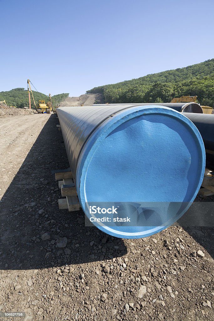 Construcción de un oleoducto de nuevos oleoductos - Foto de stock de Acero libre de derechos