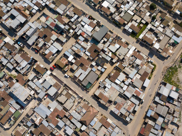 istock Aerial overhead township in South Africa 1045218444