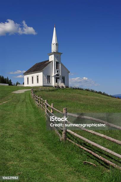 Little White Church On A Hill Stock Photo - Download Image Now - Church, Rural Scene, Small