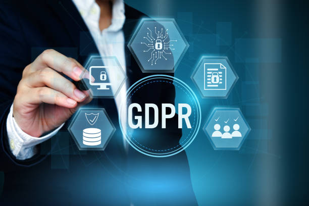 istock Businessman pointing icon of GDPR - General Data Protection Regulation concept ,creative design for banner. 1045221862
