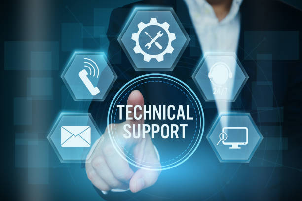 istock Businessman pointing icon of Technical support customer concept,Creative design for banner. 1045221880