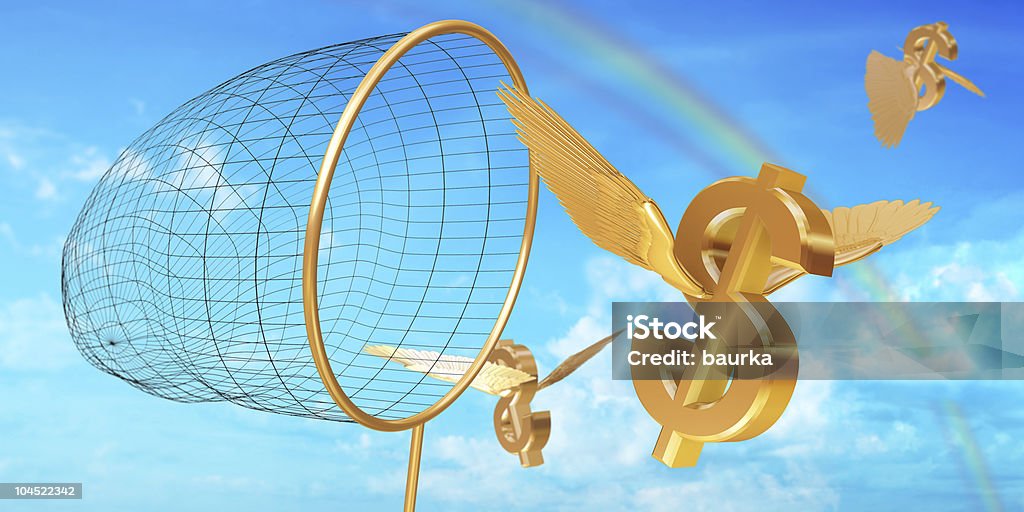 Dollar hunting  Gold - Metal Stock Photo