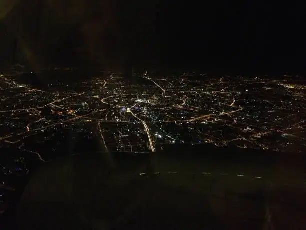 Night Moscow from a bird's-eye view