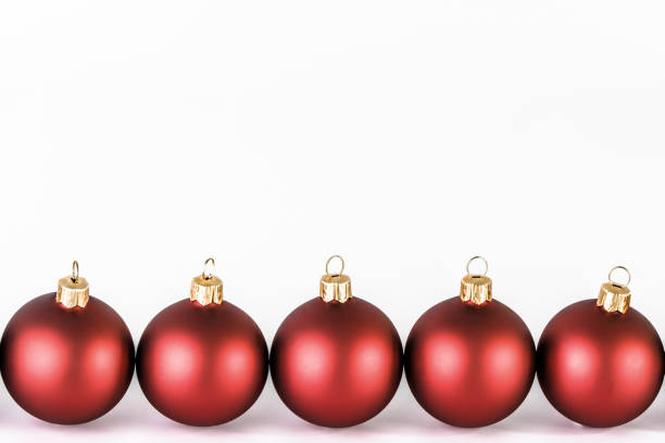 istock Red bauble, christmas ornaments isolated on white background. 1045228972