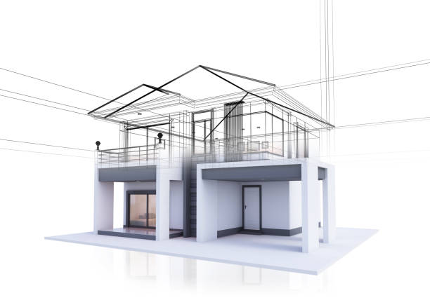 maison trois croquis dessin - facade architecture asia built structure photos et images de collection