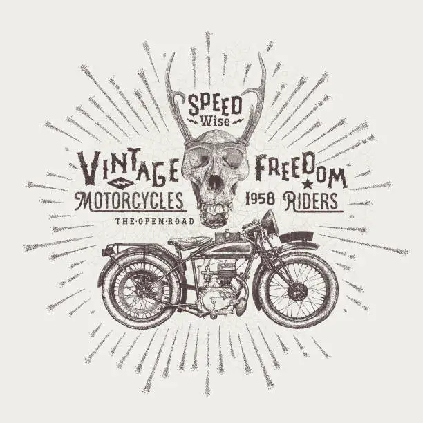 Vector illustration of Vintage Motorcycle Poster